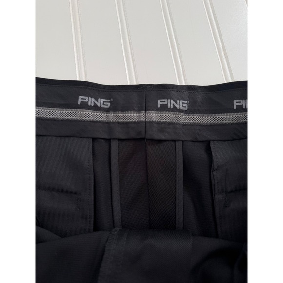 Ping Mens 38 Black Pleated Shorts Polyester Rayon Dress Casual Pockets Golf - Picture 8 of 11